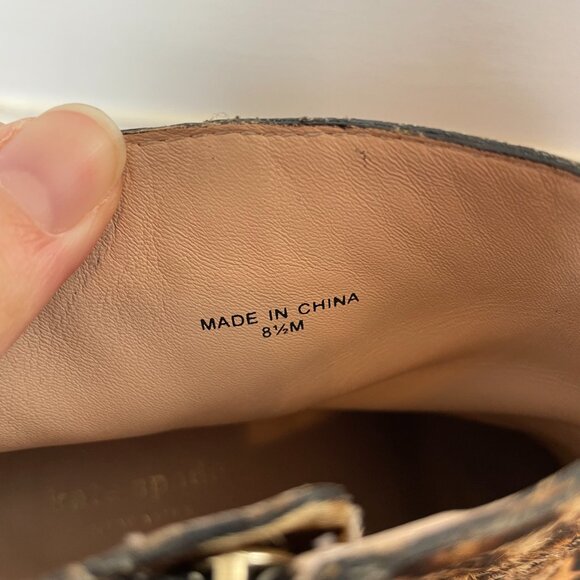 KATE SPADE Rudy Leopard Cheetah Calf Hair Block Heel Square Toe Ankle Boots 8.5 - Picture 8 of 14